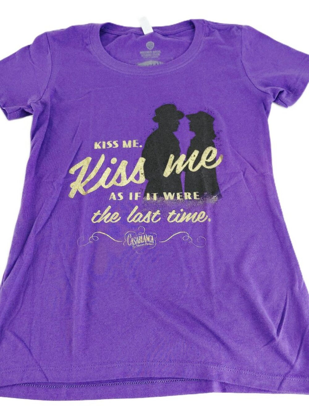 Casablanca Kiss Me Print Crew Neck Tee T-Shirt Women's Size Small Purple WB